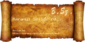 Baranyi Szilárd névjegykártya