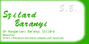szilard baranyi business card