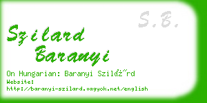 szilard baranyi business card